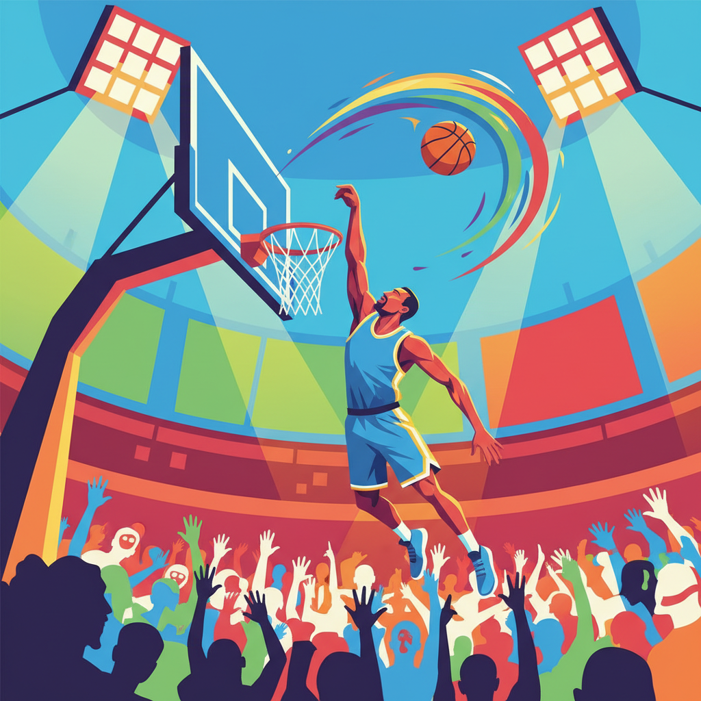 Slam dunk in Basketball Stars game