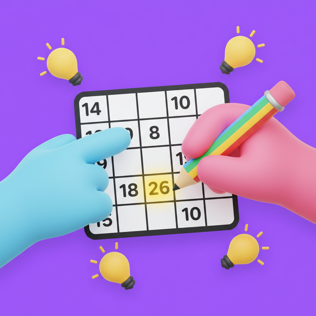 Sudoku Unblocked cartoon hands giving tips on solving a puzzle.