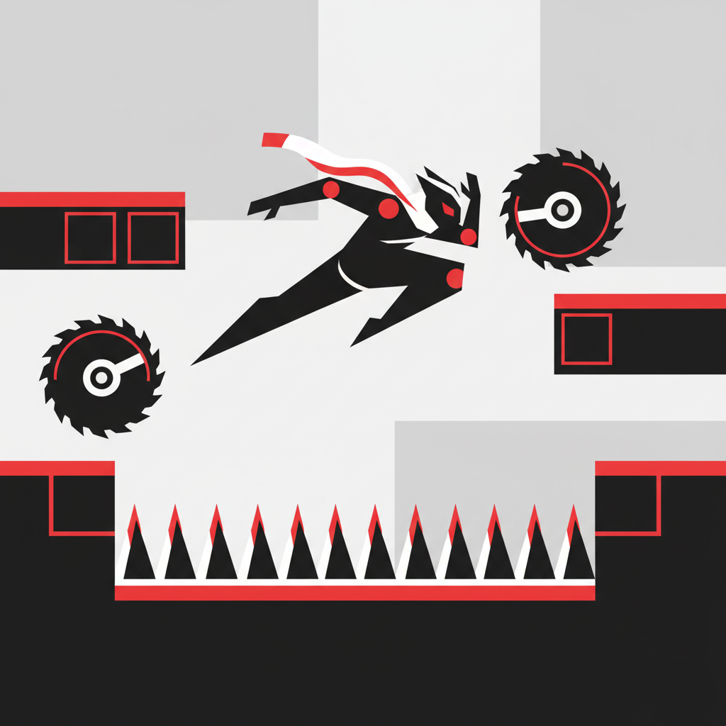 Vex 4 Unblocked character jumping over a spiked pit