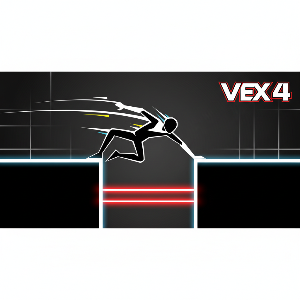 Vex 4 Unblocked character performing a wall jump