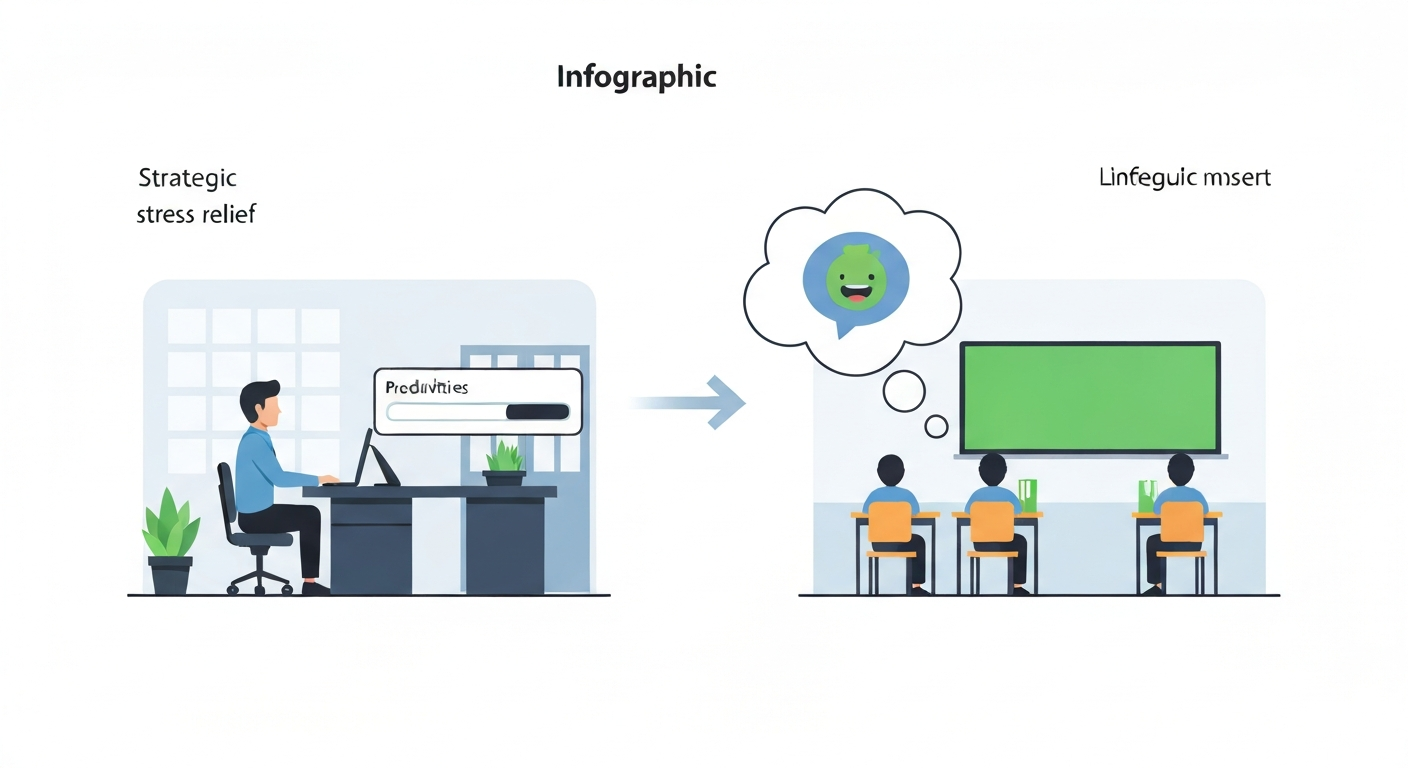 Infographic illustrating the need for unblocked games for stress relief in school and work environments.