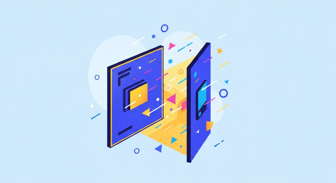 {'section': 'What Are Unblocked Action Games?', 'prompt': 'Modern flat illustration depicting a digital gateway or porta