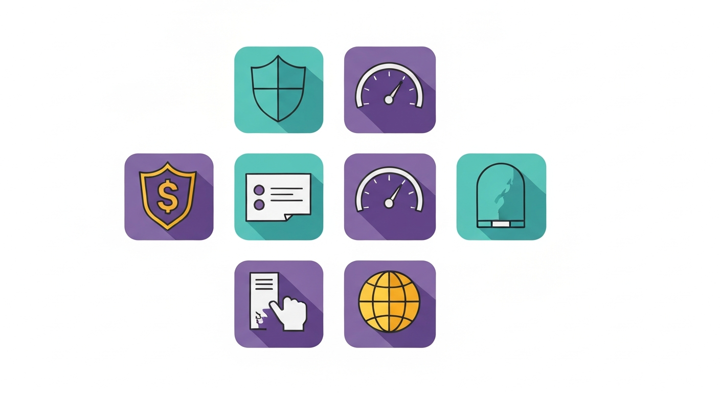 Game proxy server advantages illustrated with icons for security, speed, and access.